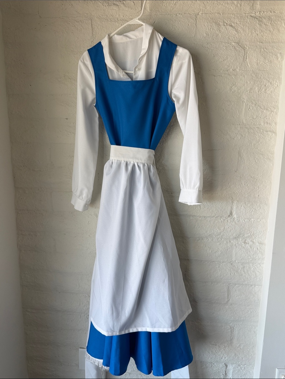 Women’s Beauty and The Beast Blue and White Sleeved Apron Dress / Costume